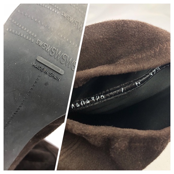 Stuart Weitzman Brown Suede/ Stretchy Boots - Picture 6 of 8